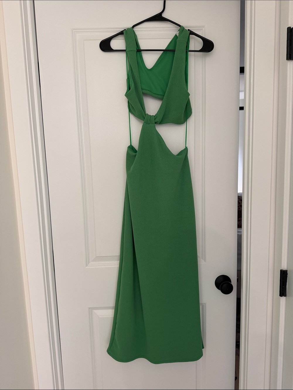 Topshop Green cut out midi dress
